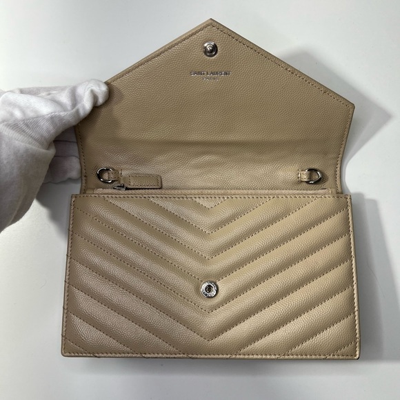 Saint Laurent YSL Cassandre Envelope WOC Wallet on Chain Leather Bag Purse - Picture 10 of 11